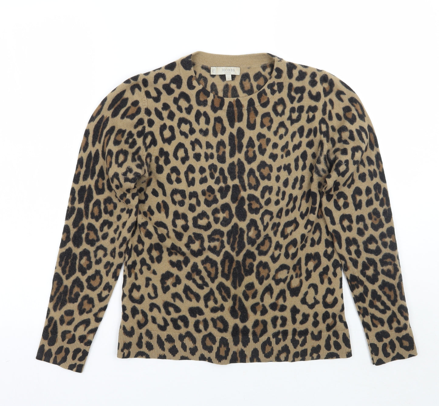 Hobbs Womens Brown Animal Print  Pullover Jumper Size S