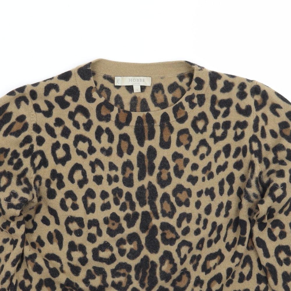 Hobbs Womens Brown Animal Print  Pullover Jumper Size S