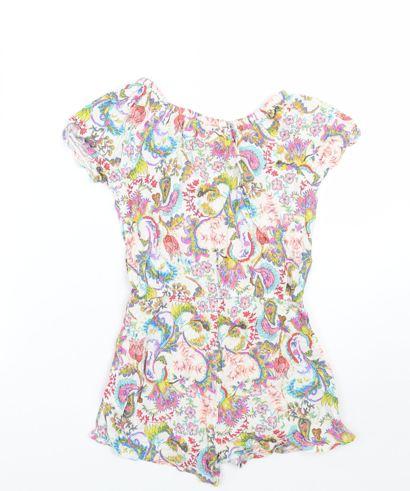 NEXT Girls White Floral  Playsuit One-Piece Size 7 Years