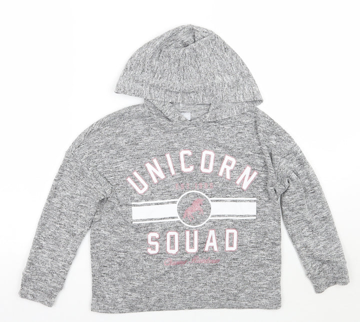 Matalan Girls Grey   Pullover Hoodie Size 8 Years