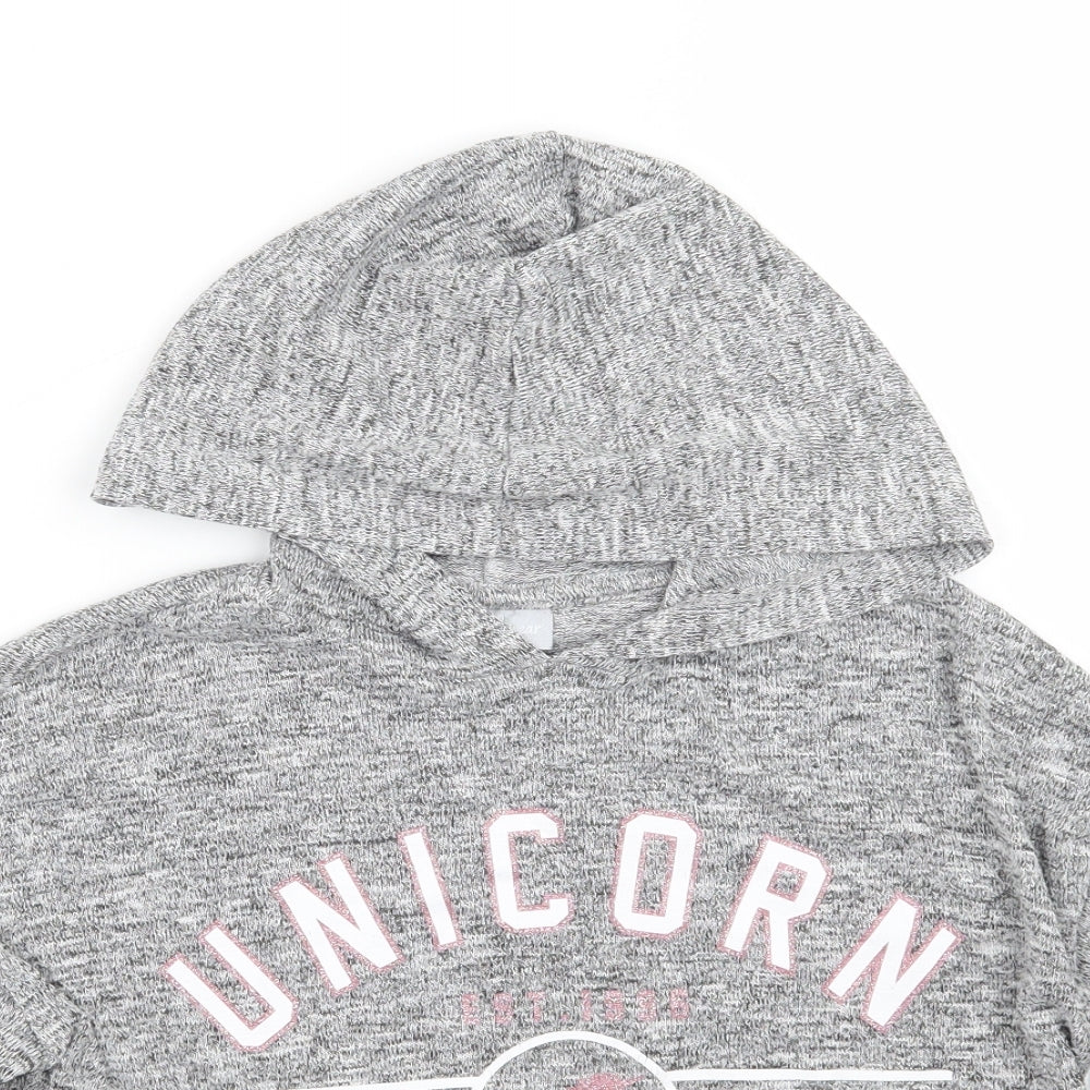 Matalan Girls Grey   Pullover Hoodie Size 8 Years