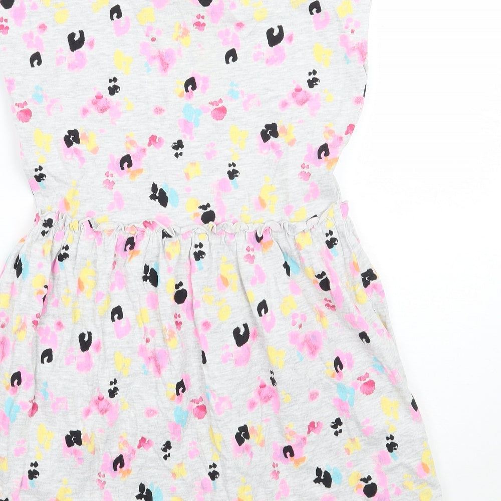 George Girls Grey Animal Print  A-Line  Size 8-9 Years