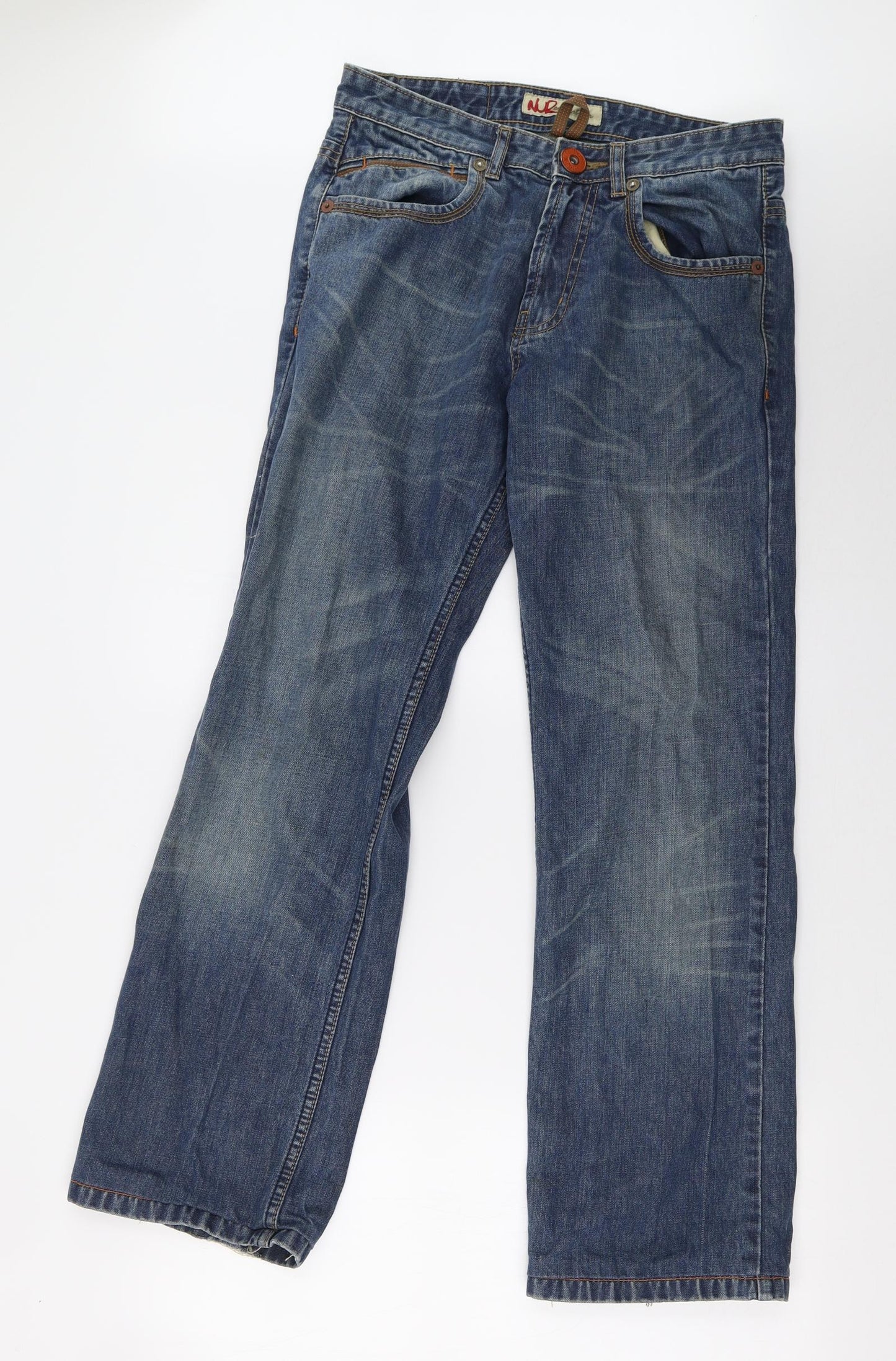 nur Mens Blue  Denim Straight Jeans Size 32 L30 in