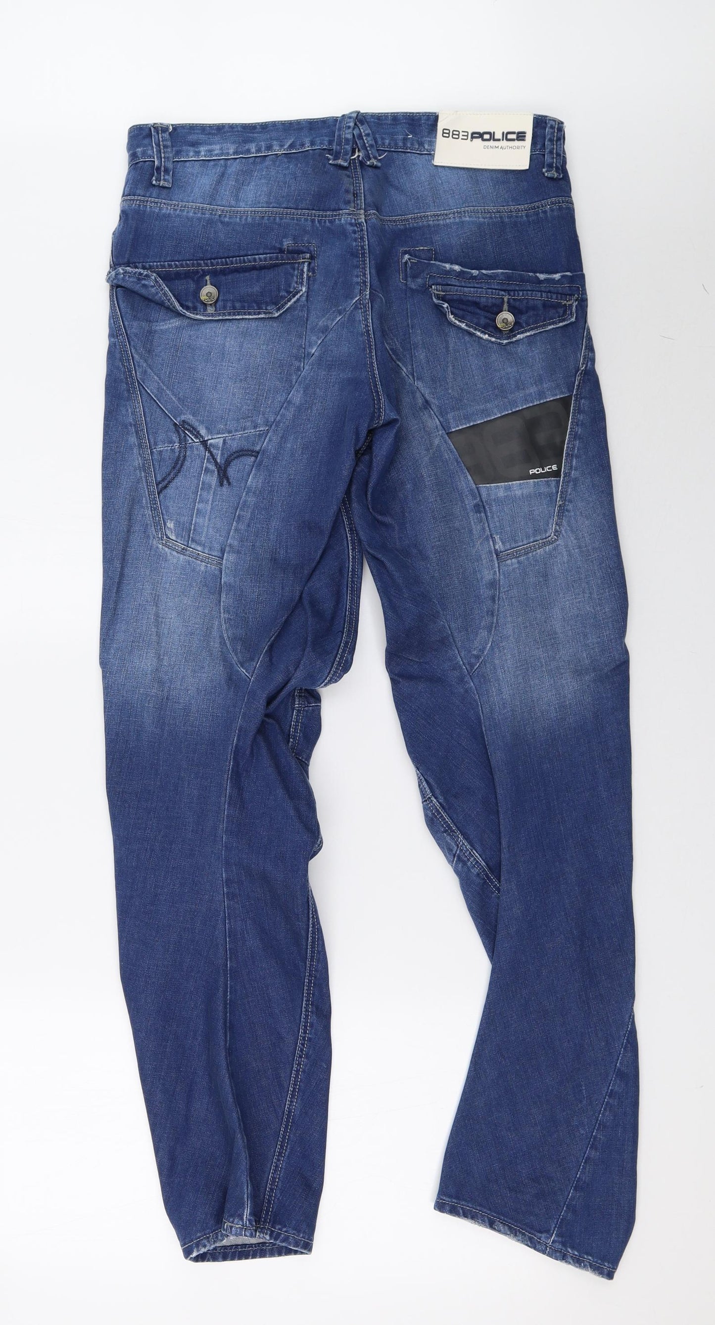 Police Mens Blue  Denim Straight Jeans Size 32 L30 in