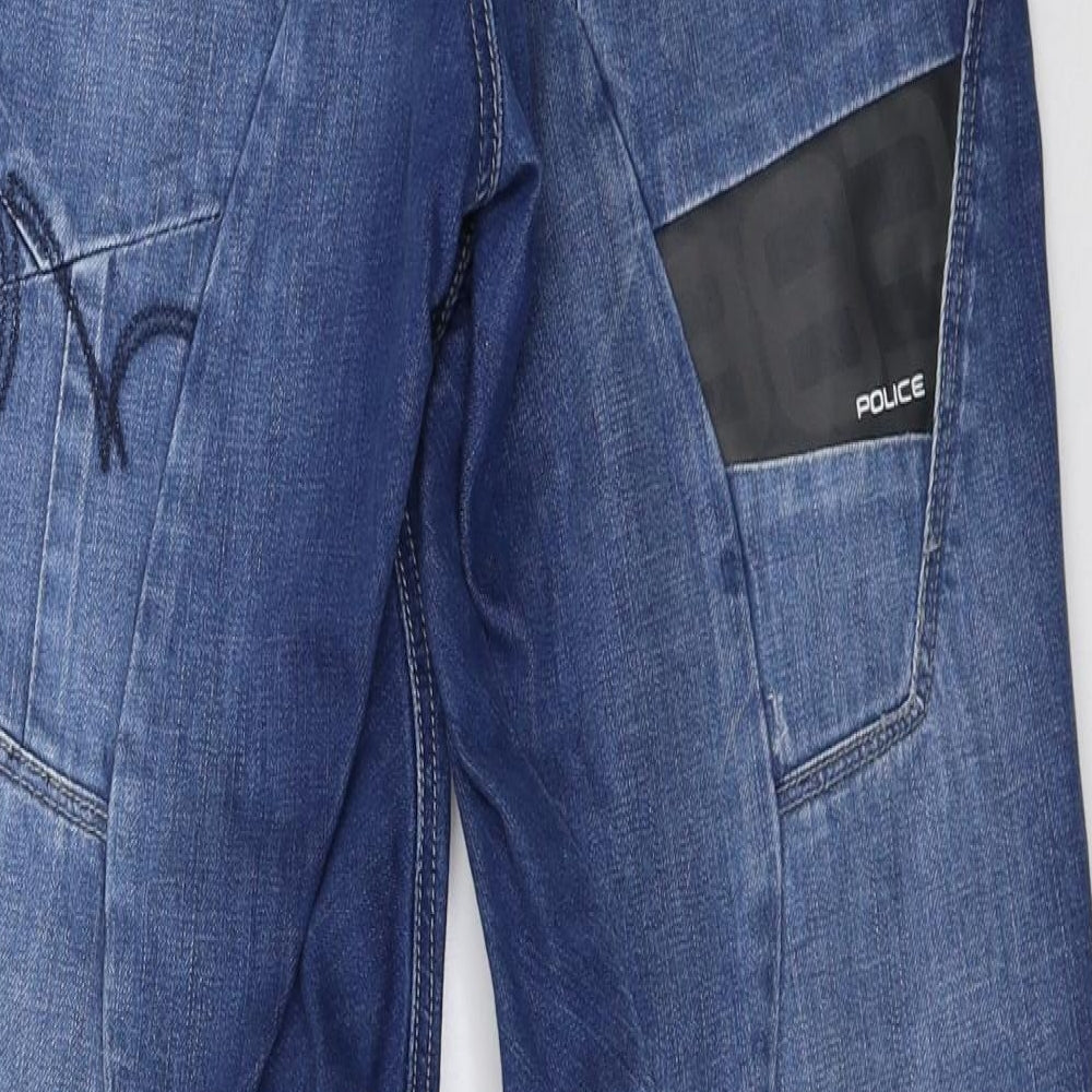 Police Mens Blue  Denim Straight Jeans Size 32 L30 in