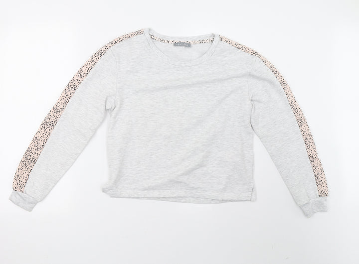 New Look Womens Grey Animal Print  Pullover Sweatshirt Size 8