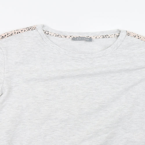 New Look Womens Grey Animal Print  Pullover Sweatshirt Size 8