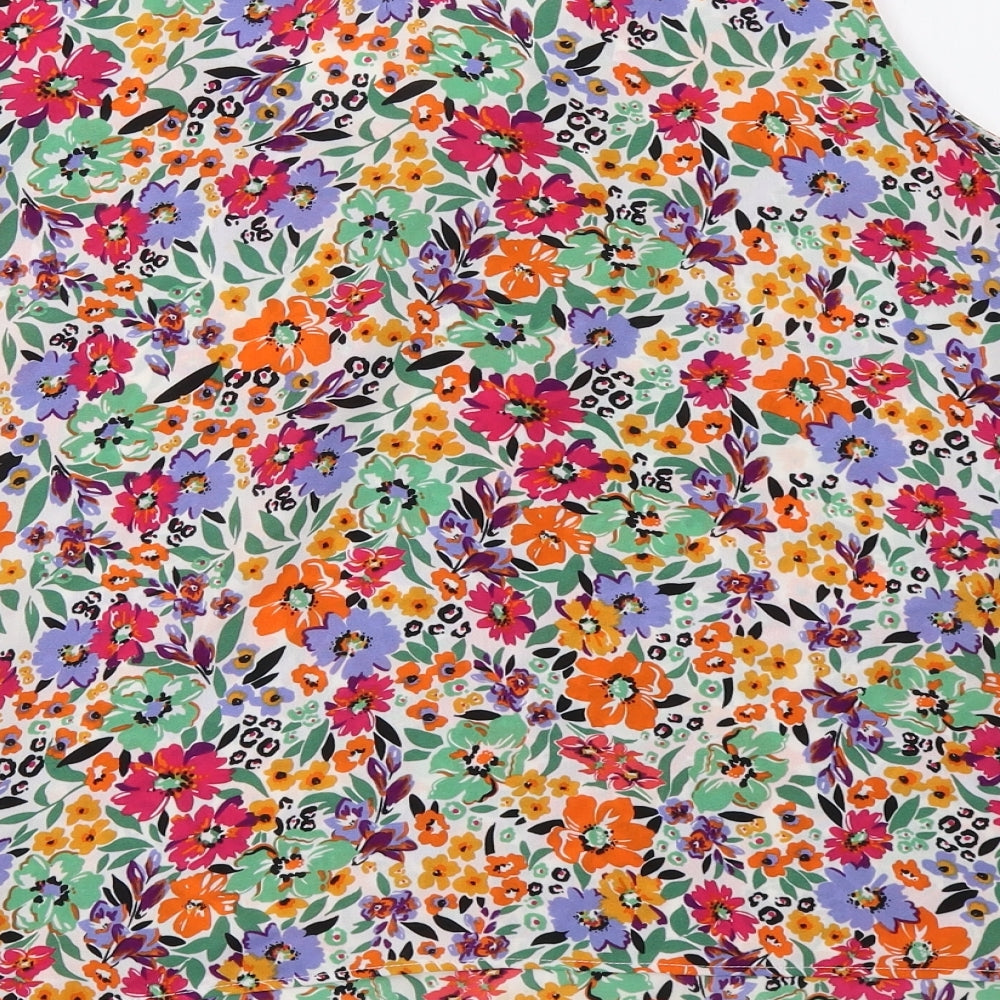 Primark Womens Multicoloured Floral  Basic T-Shirt Size 20