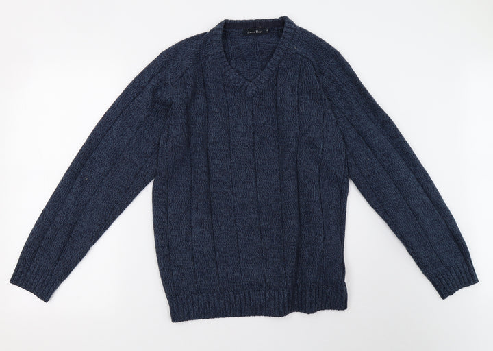 EWM Mens Blue Knit Pullover Sweatshirt Size M