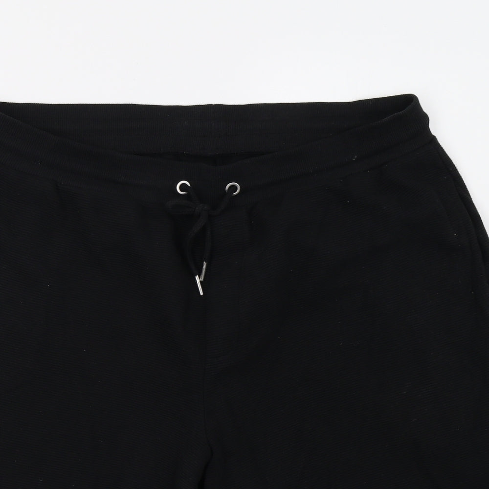 Nutmeg Mens Black   Sweat Shorts Size L