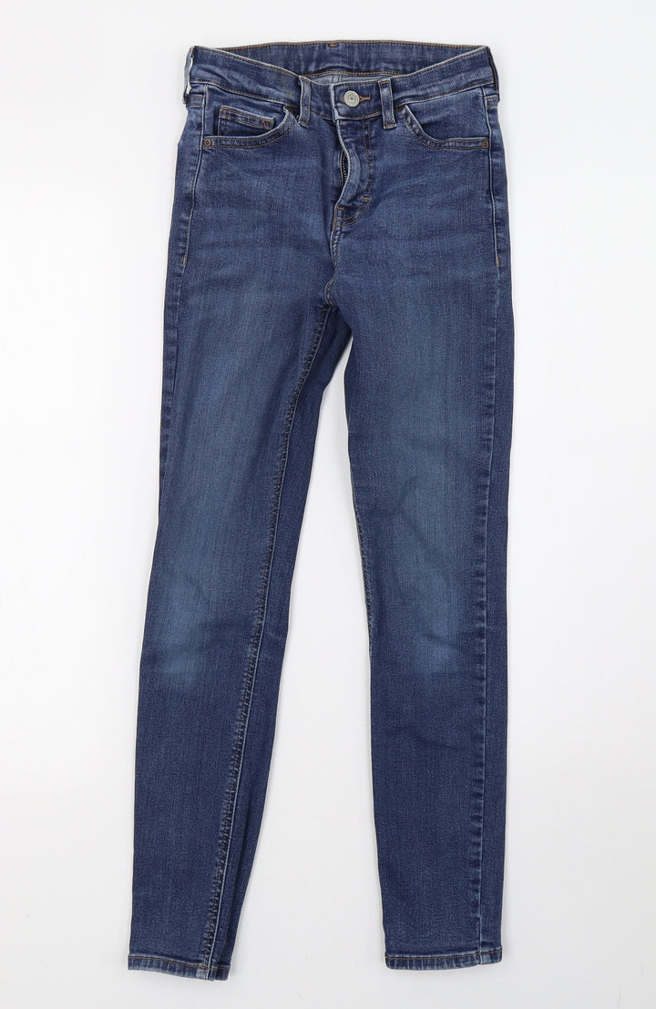 Topshop Womens Blue Denim Skinny Jeans Size 26 L32 in