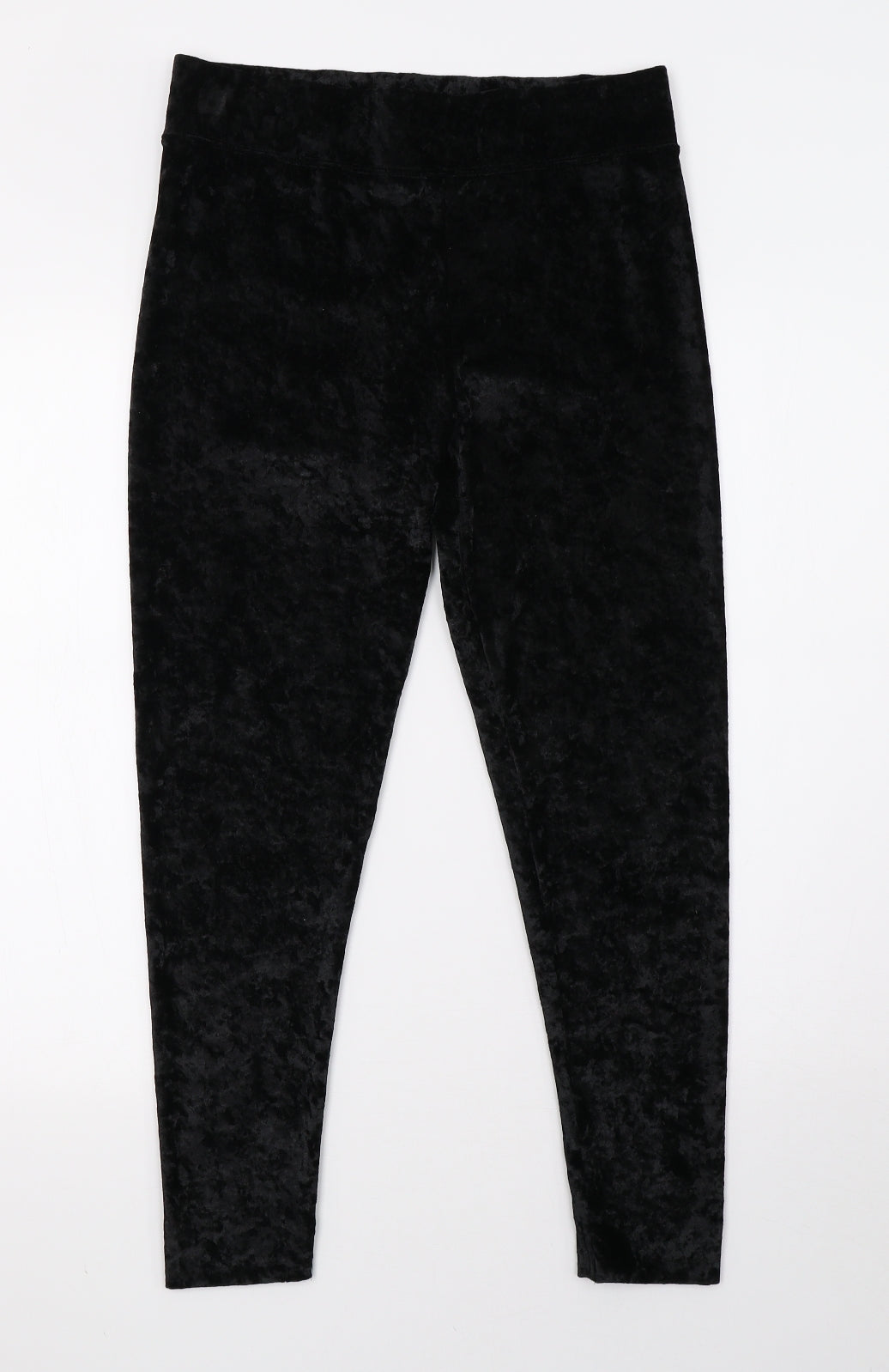 Marks and Spencer Womens Black  Velvet Trousers  Size 12 L26 in