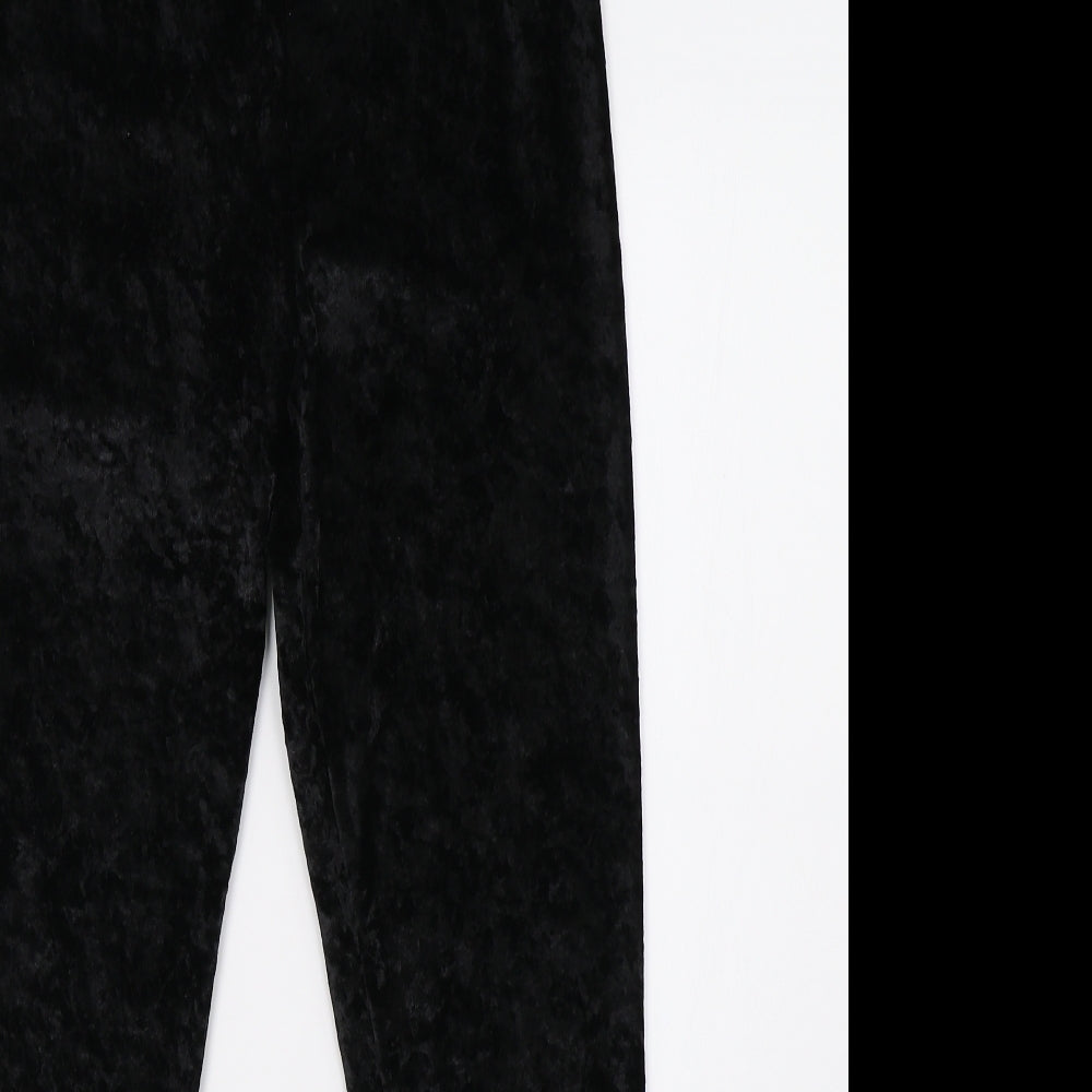 Marks and Spencer Womens Black  Velvet Trousers  Size 12 L26 in