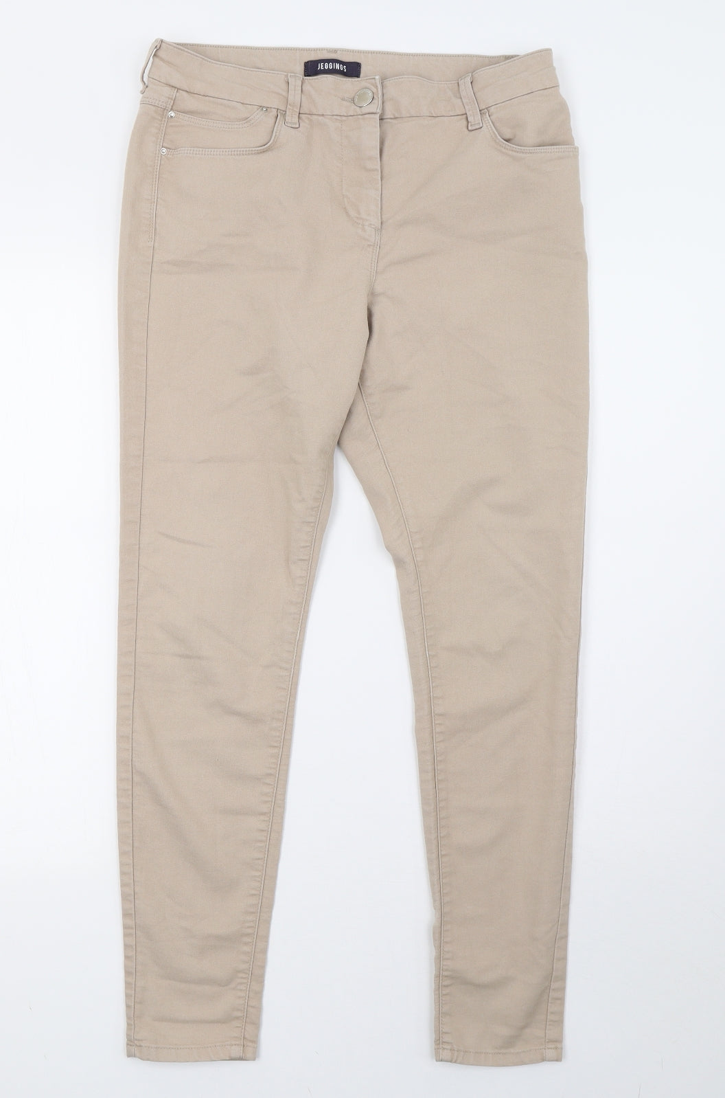 Marks and Spencer Womens Beige   Jegging Trousers Size 12 L30 in