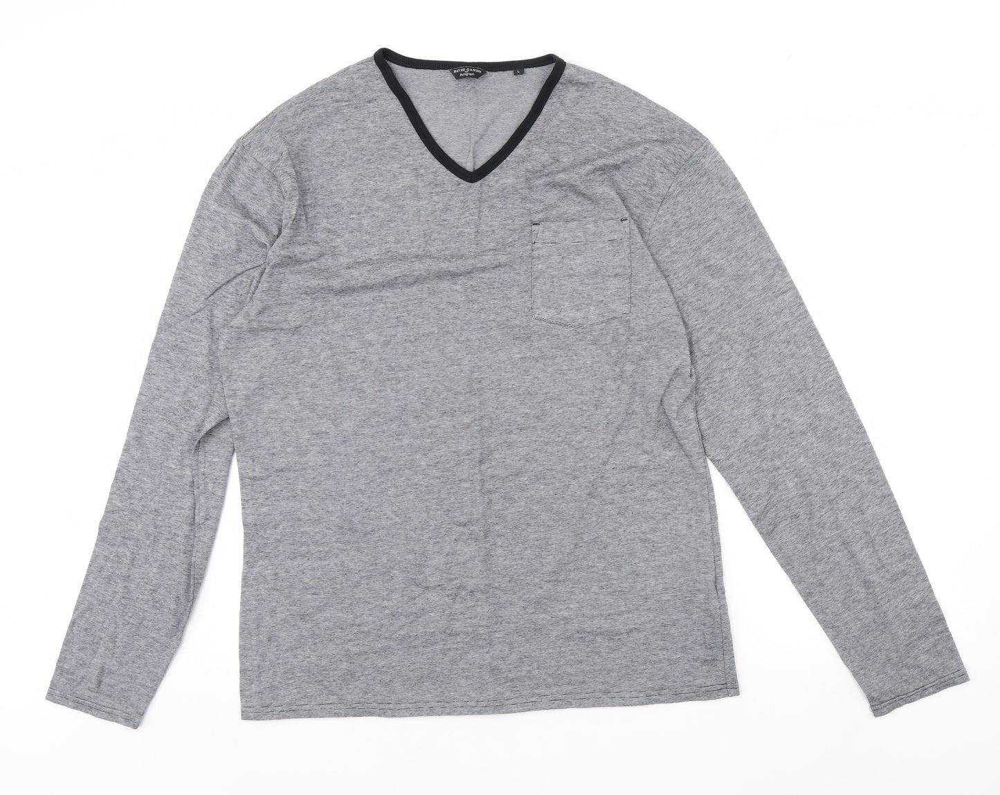Autograph Womens Grey Striped  Basic Blouse Size L