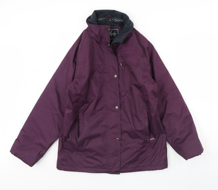 Jack turkey Womens Purple Fleece Rain Coat Coat Size 10