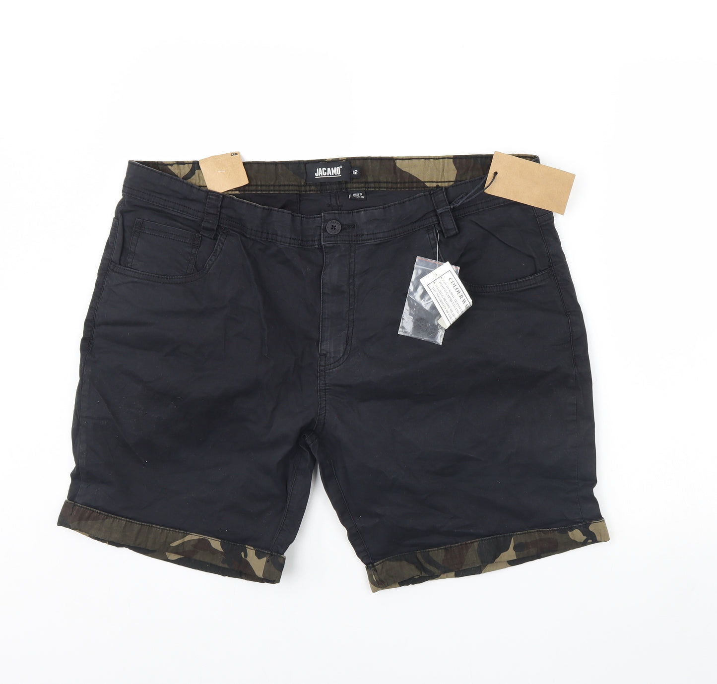 Jacamo Mens Black   Chino Shorts Size 42