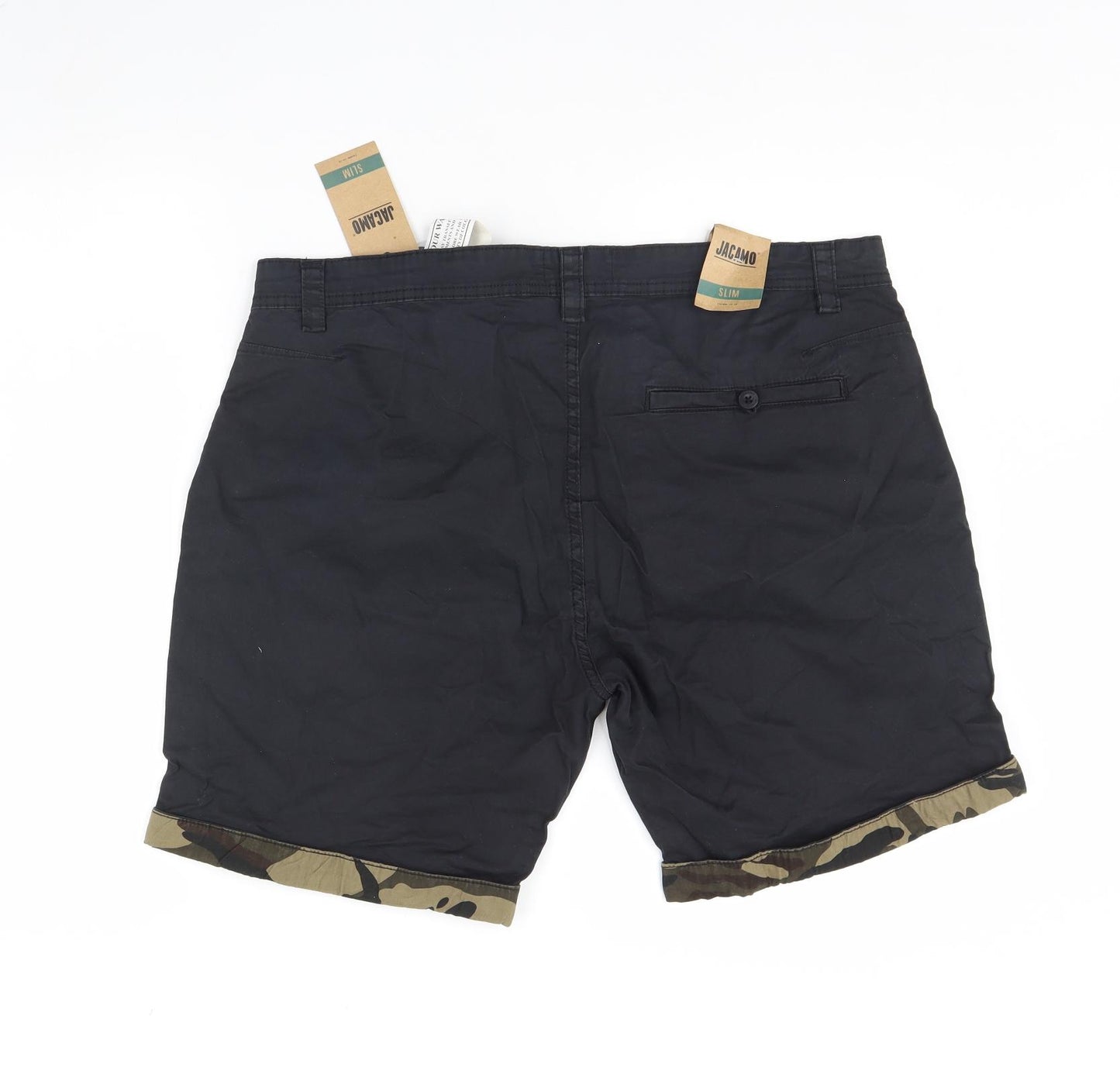 Jacamo Mens Black   Chino Shorts Size 42