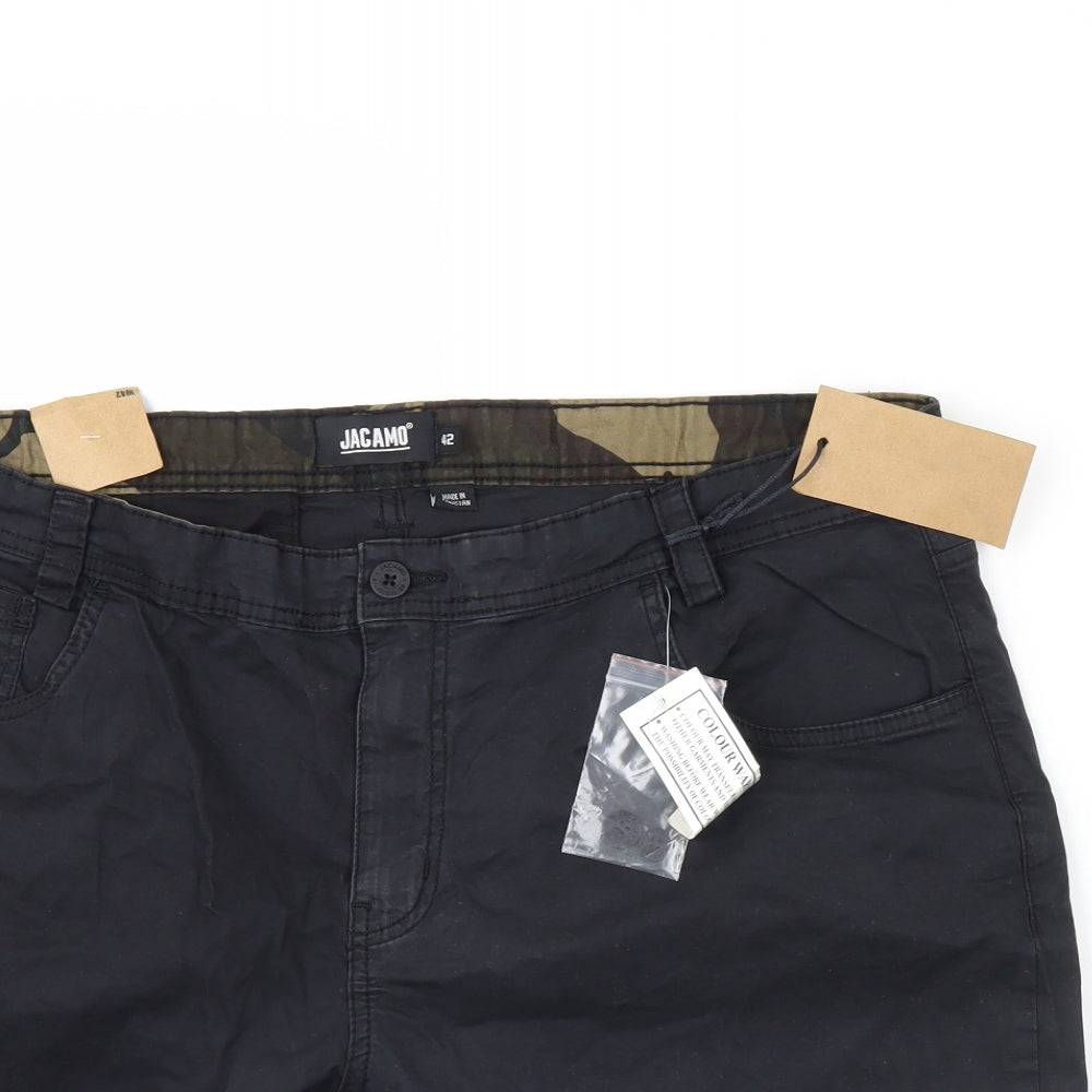 Jacamo Mens Black   Chino Shorts Size 42