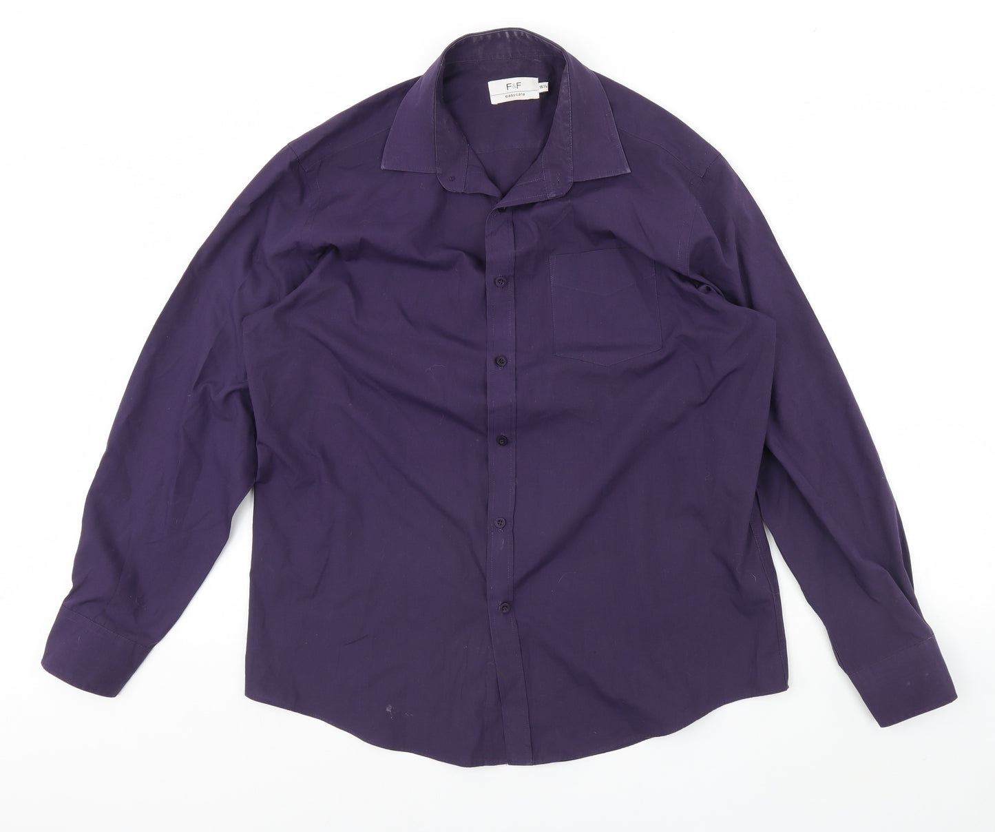 F&F Mens Purple    Dress Shirt Size 16