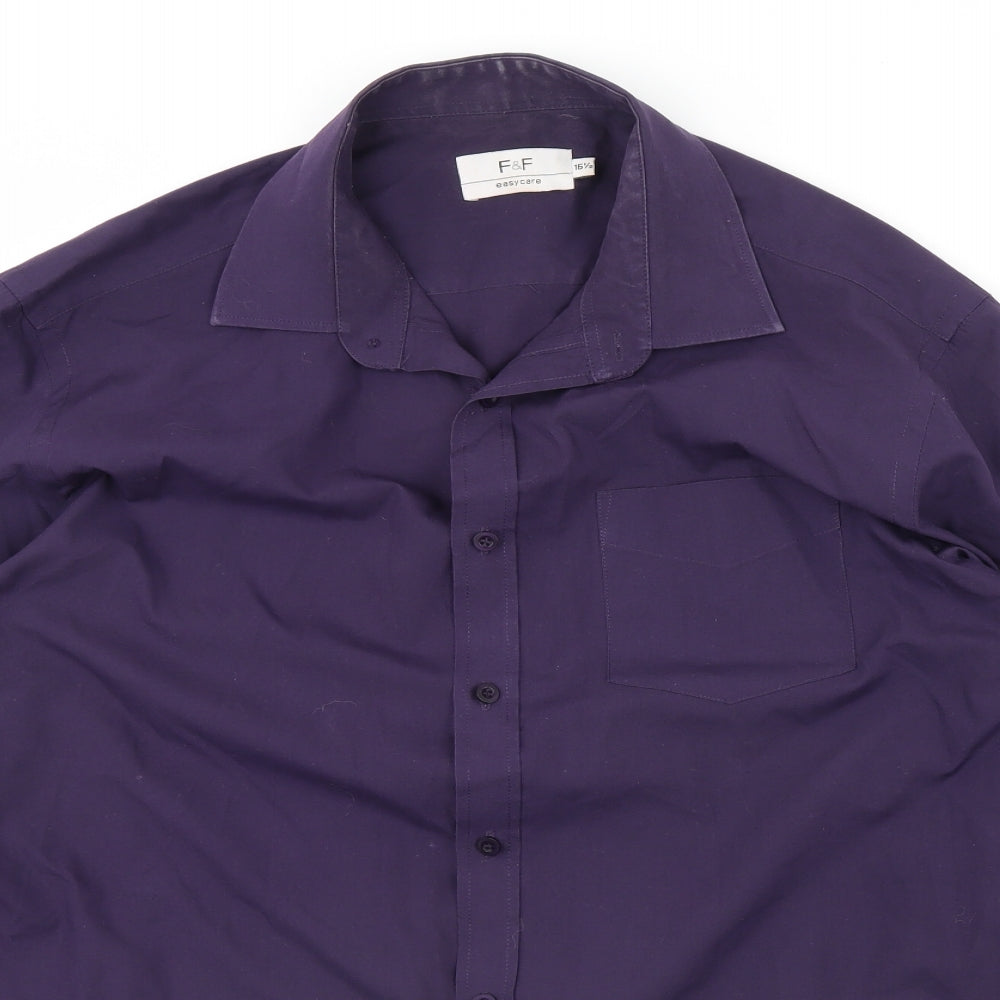 F&F Mens Purple    Dress Shirt Size 16