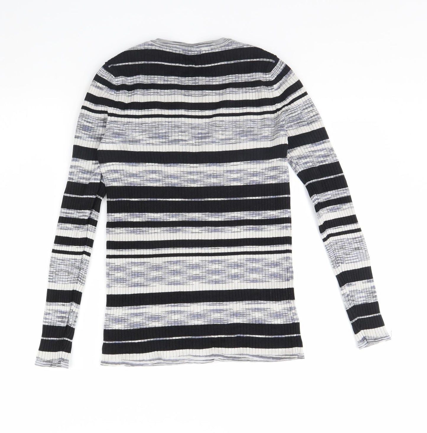 F&F Womens Black Striped  Pullover Jumper Size 12