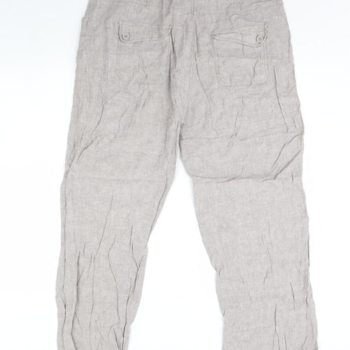 M&Co Womens Beige   Trousers  Size 16 L30 in