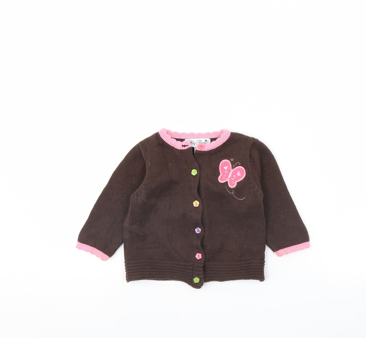 Polly Flinders Girls Brown   Cardigan Jumper Size 12-18 Months