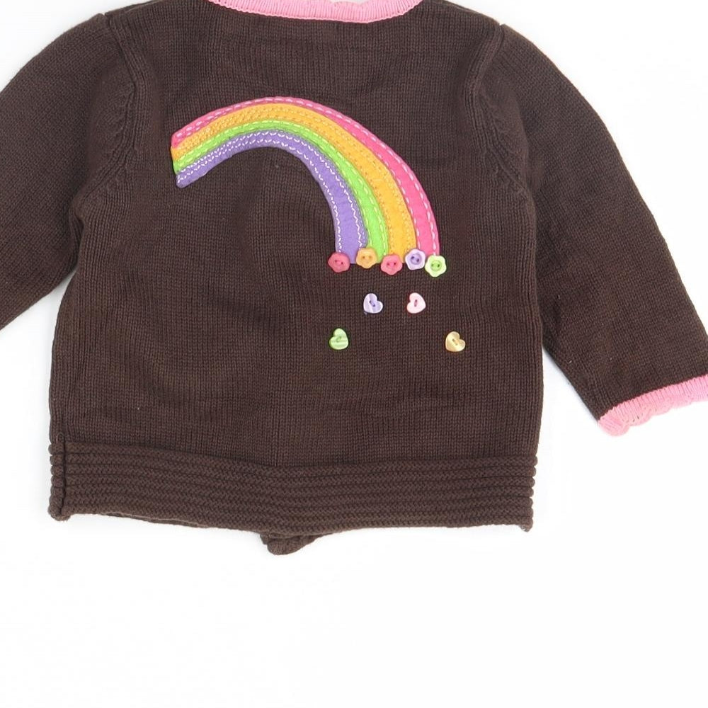 Polly Flinders Girls Brown   Cardigan Jumper Size 12-18 Months