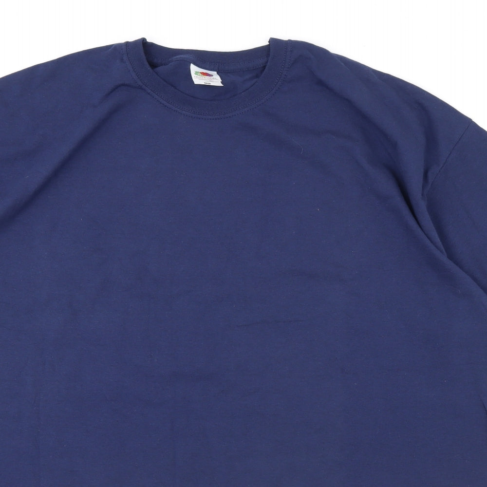 Fruit of the Loom Mens Blue    T-Shirt Size 2XL