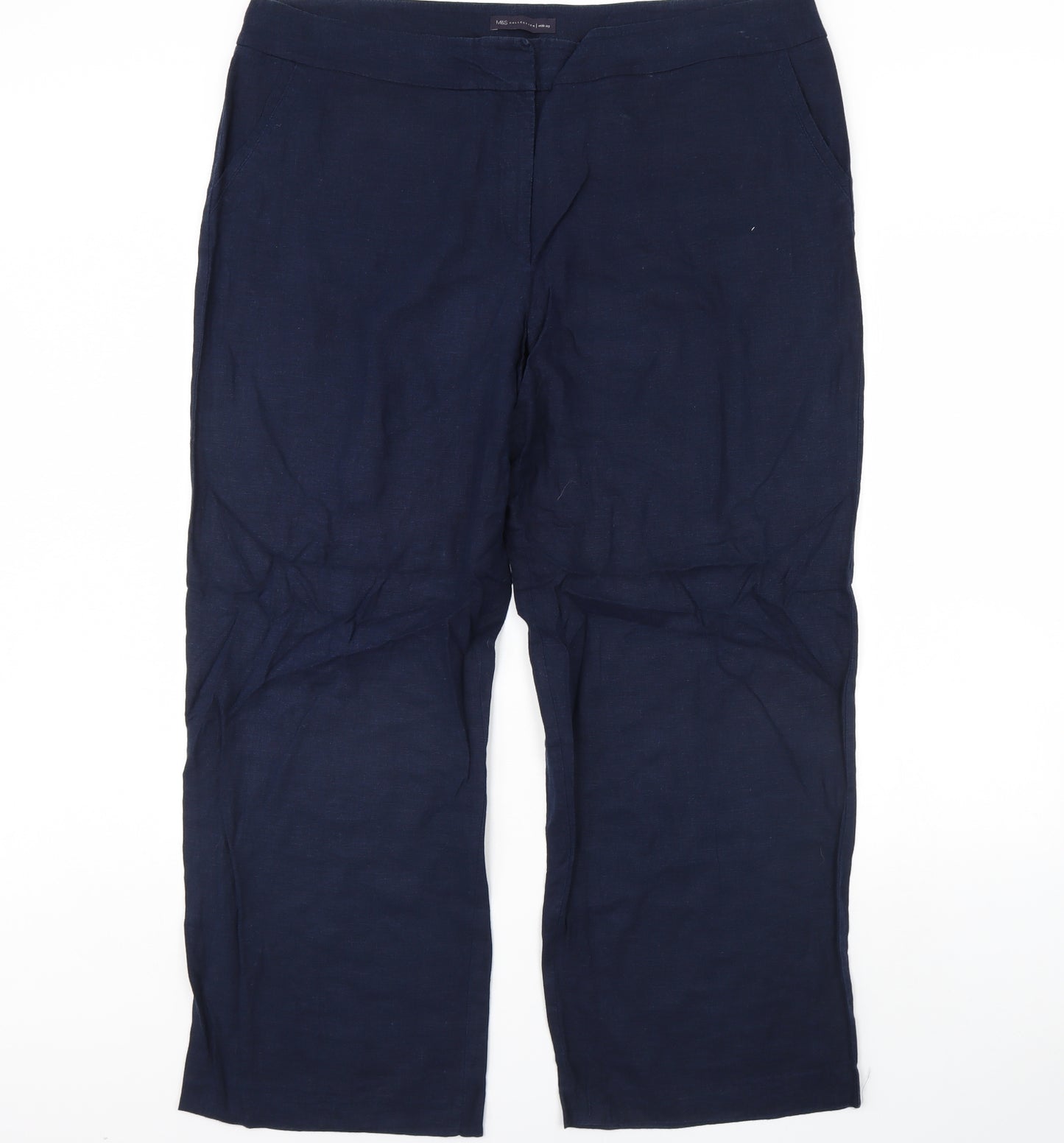 M&S Womens Blue   Trousers  Size 20 L30 in