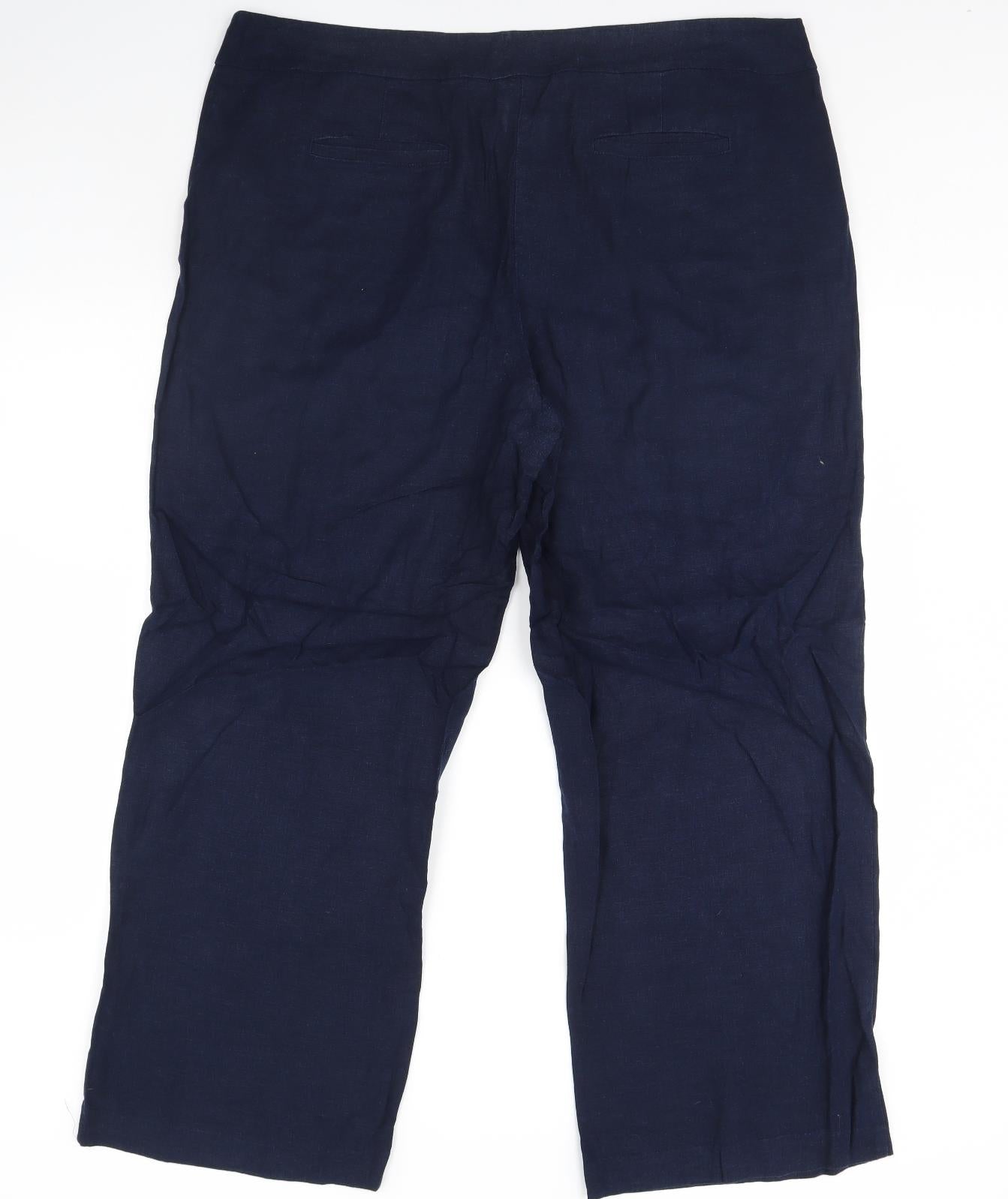 M&S Womens Blue   Trousers  Size 20 L30 in