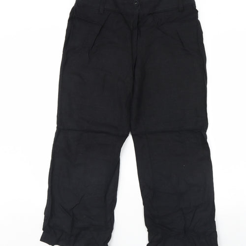 M&S Womens Black   Cropped Trousers Size 12 L26 in