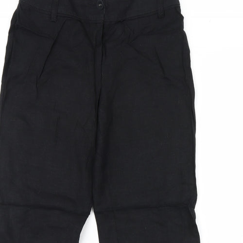 M&S Womens Black   Cropped Trousers Size 12 L26 in