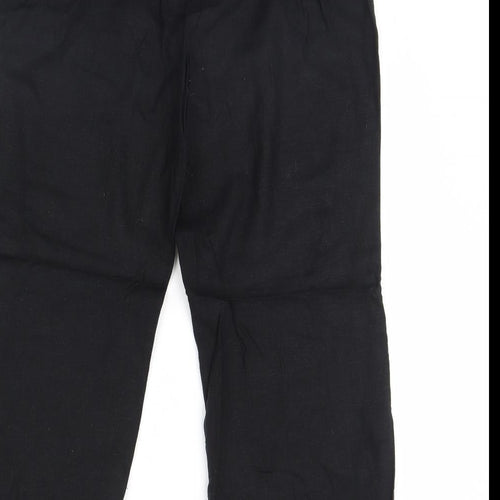 M&S Womens Black   Cropped Trousers Size 12 L26 in