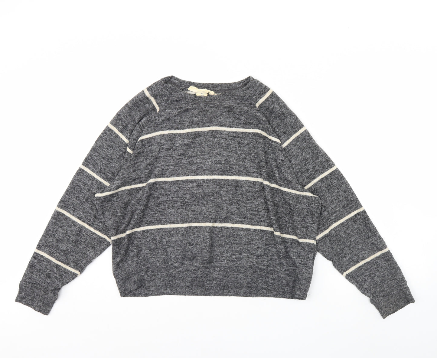 H&M Womens Grey Striped  Pullover Jumper Size S