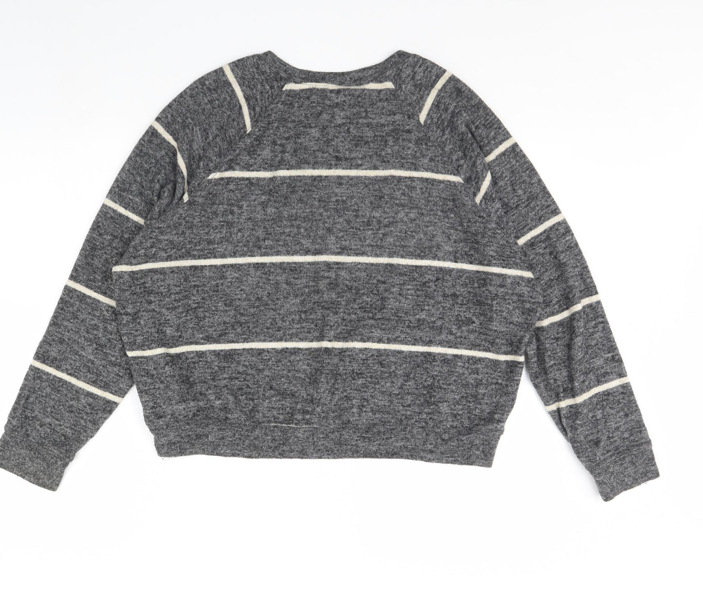 H&M Womens Grey Striped  Pullover Jumper Size S