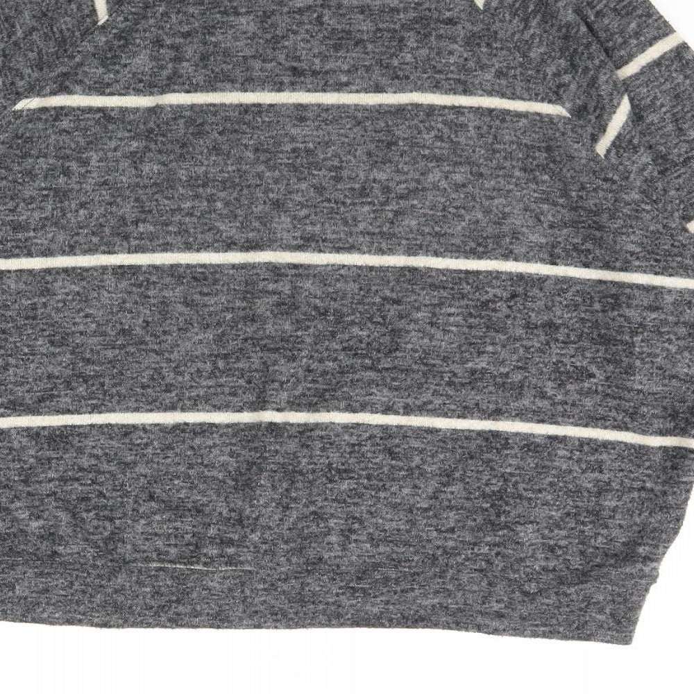 H&M Womens Grey Striped  Pullover Jumper Size S