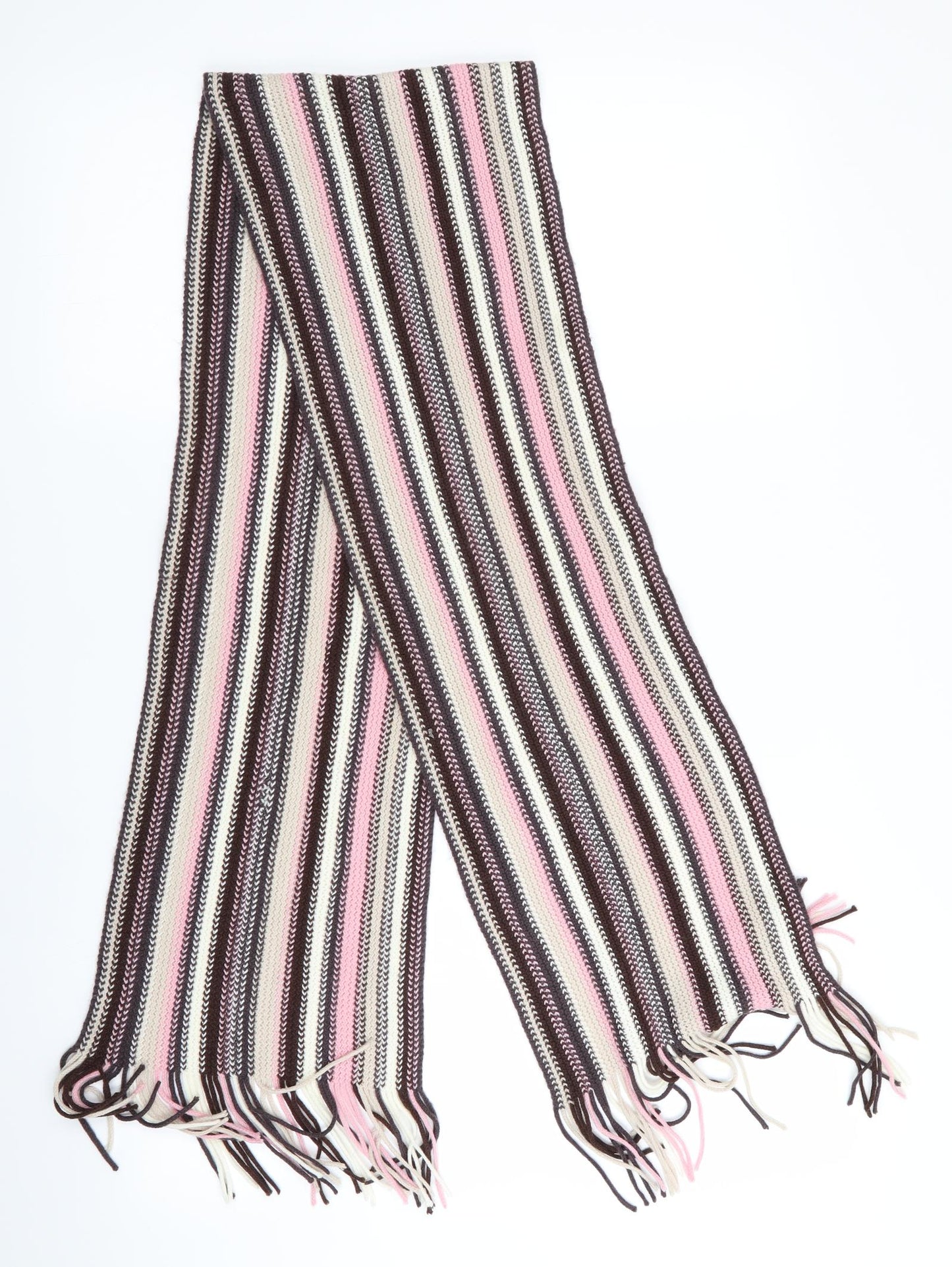 Preworn Womens Pink Striped   Scarf