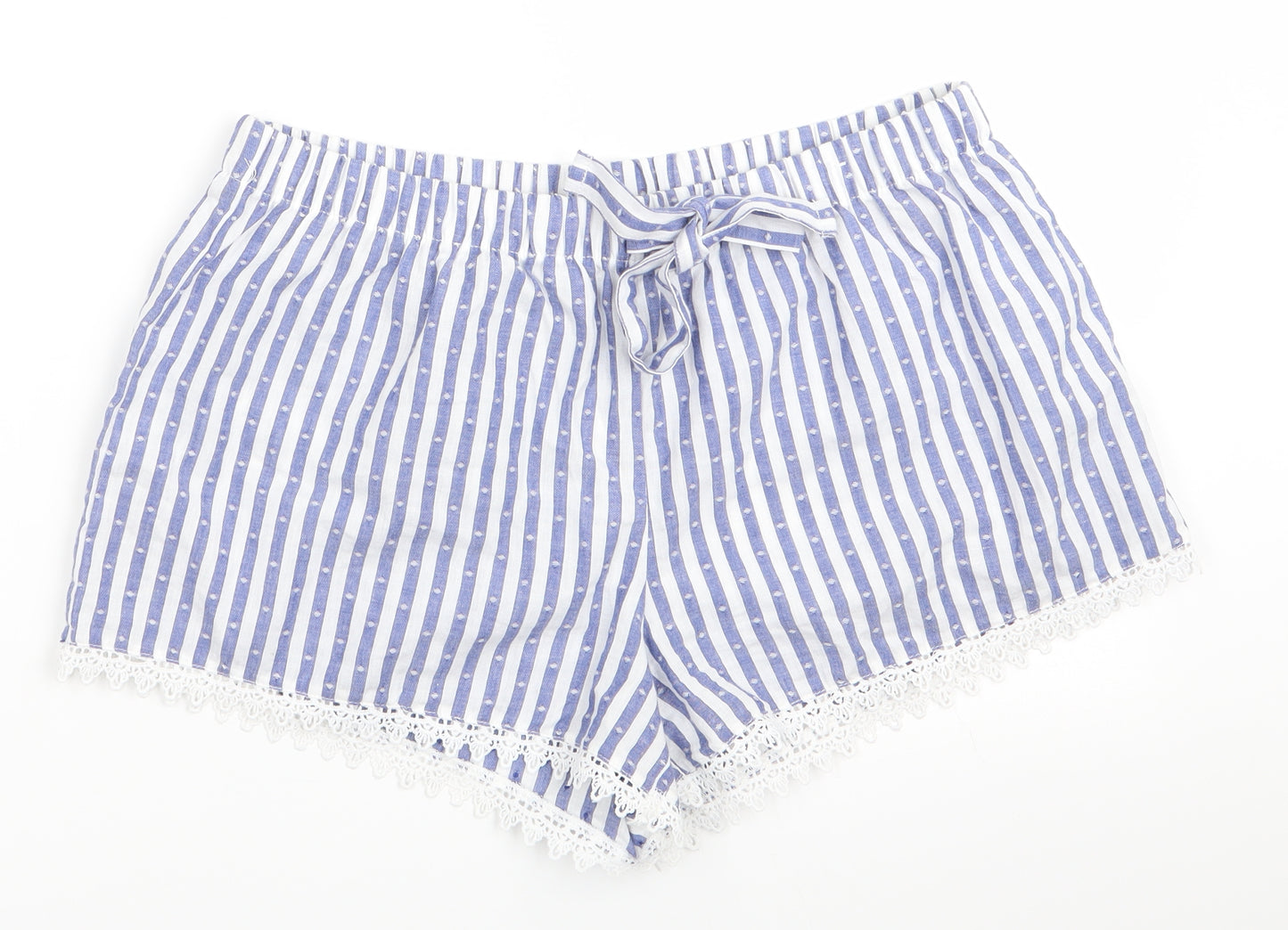 Love to Lounge Womens Blue Striped   Sleep Shorts Size 10
