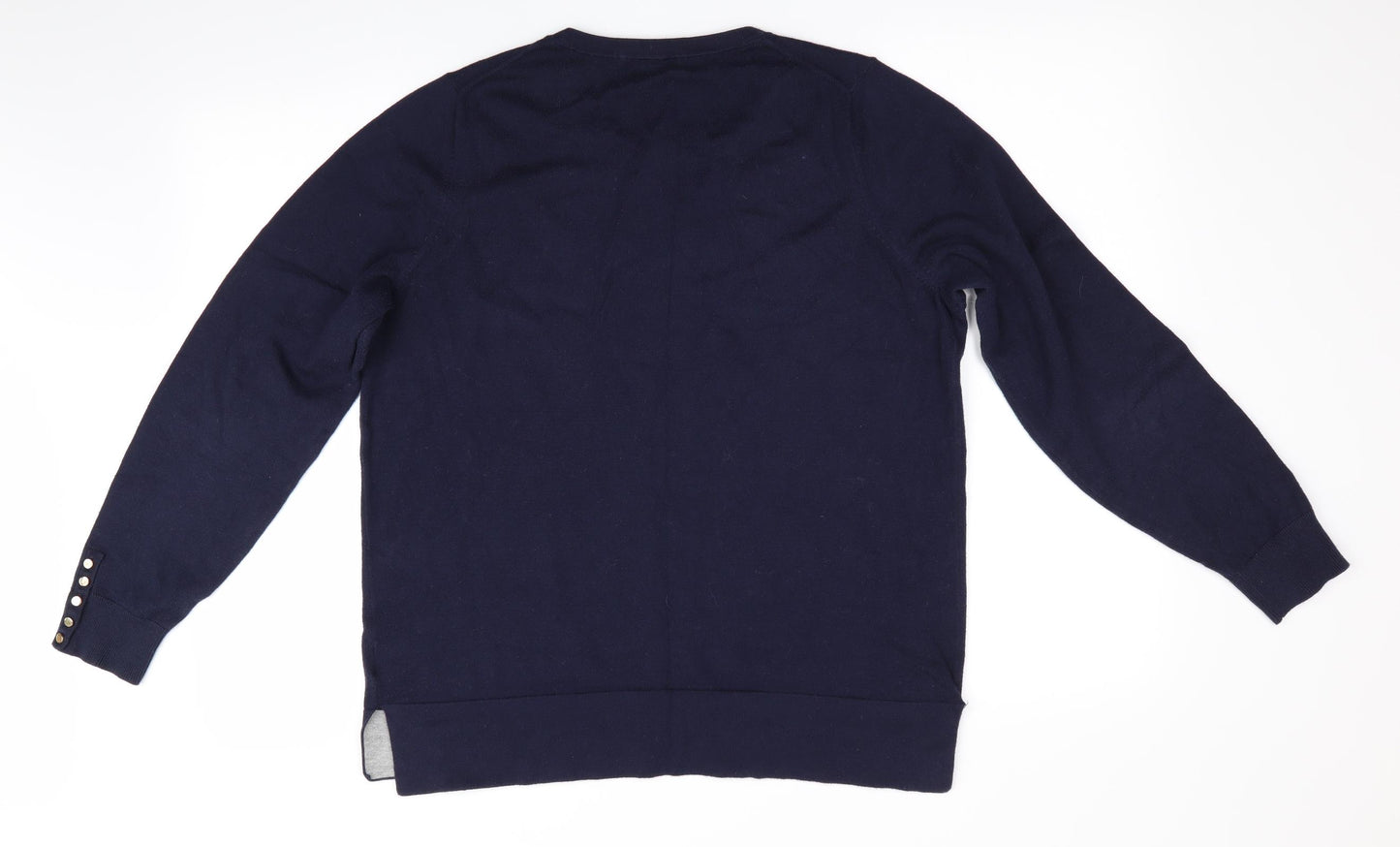 Bodens Womens Blue   Pullover Jumper Size L  - Button on Sleeves