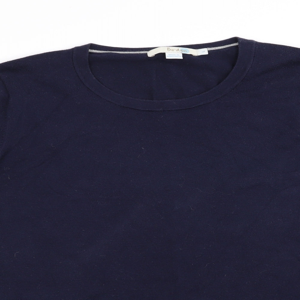 Bodens Womens Blue   Pullover Jumper Size L  - Button on Sleeves