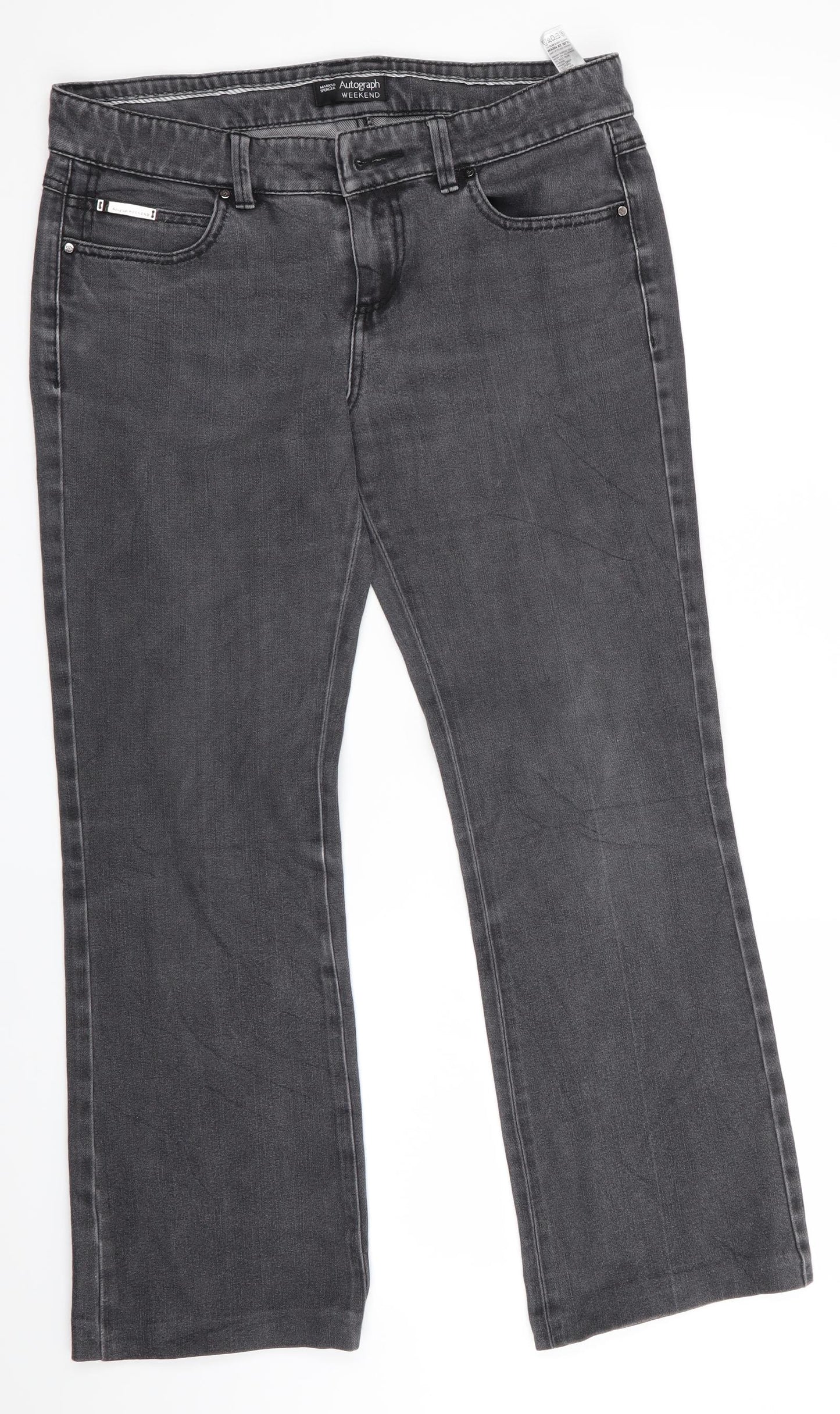 Autograph Womens Grey   Straight Jeans Size 12 L27 in