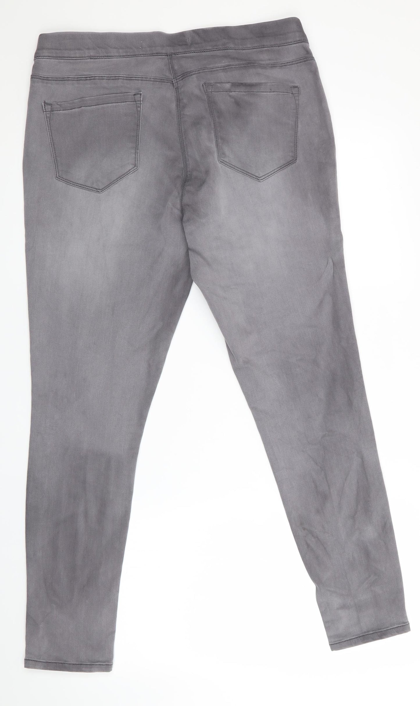 George Womens Grey   Jegging Trousers Size 14 L28 in - DESTRESSED