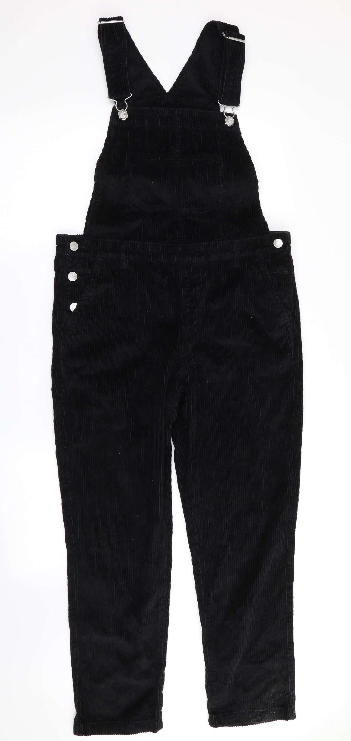 Florence and Fred Womens Black   Dungaree One-Piece Size 12 L34 in - Jumbo Cord Effect