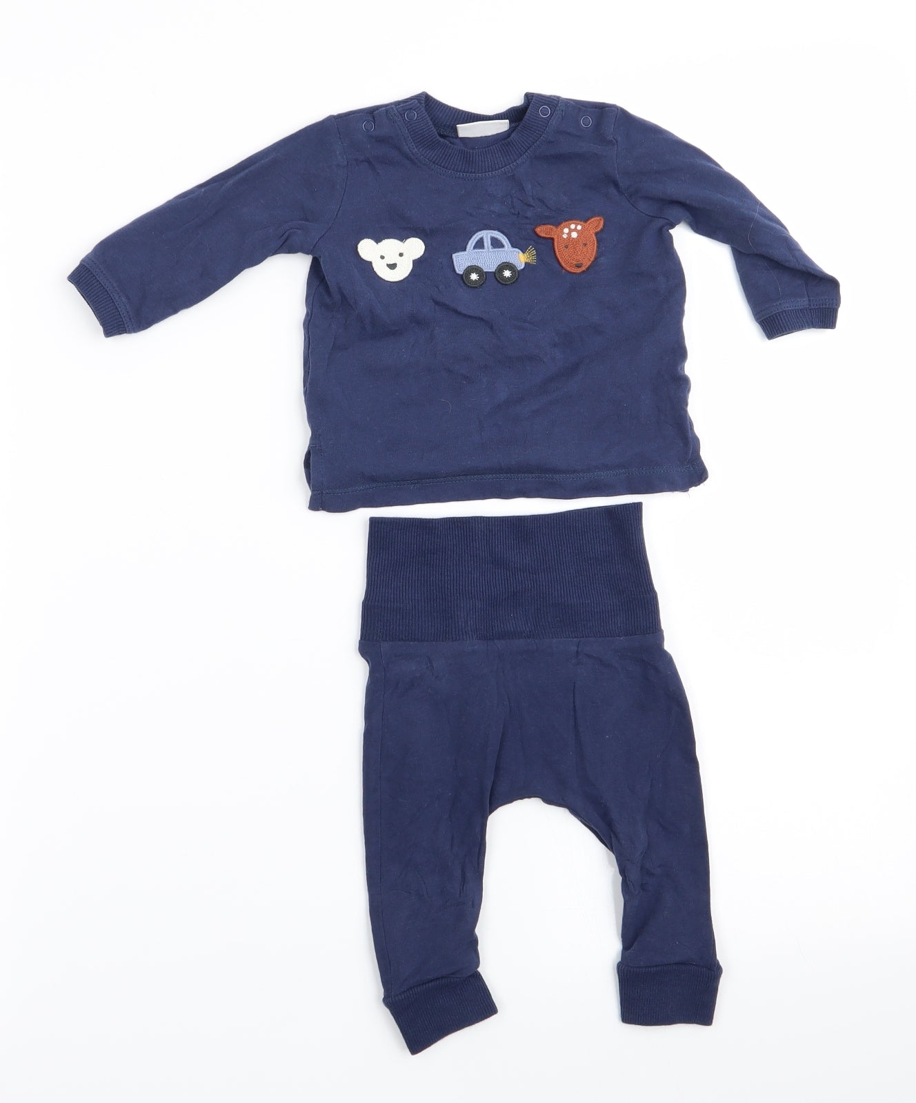 NEXT Boys Blue Solid   Pyjama Set Size 0-3 Months