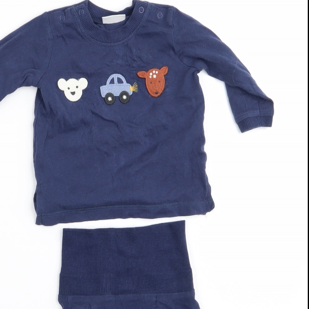 NEXT Boys Blue Solid   Pyjama Set Size 0-3 Months