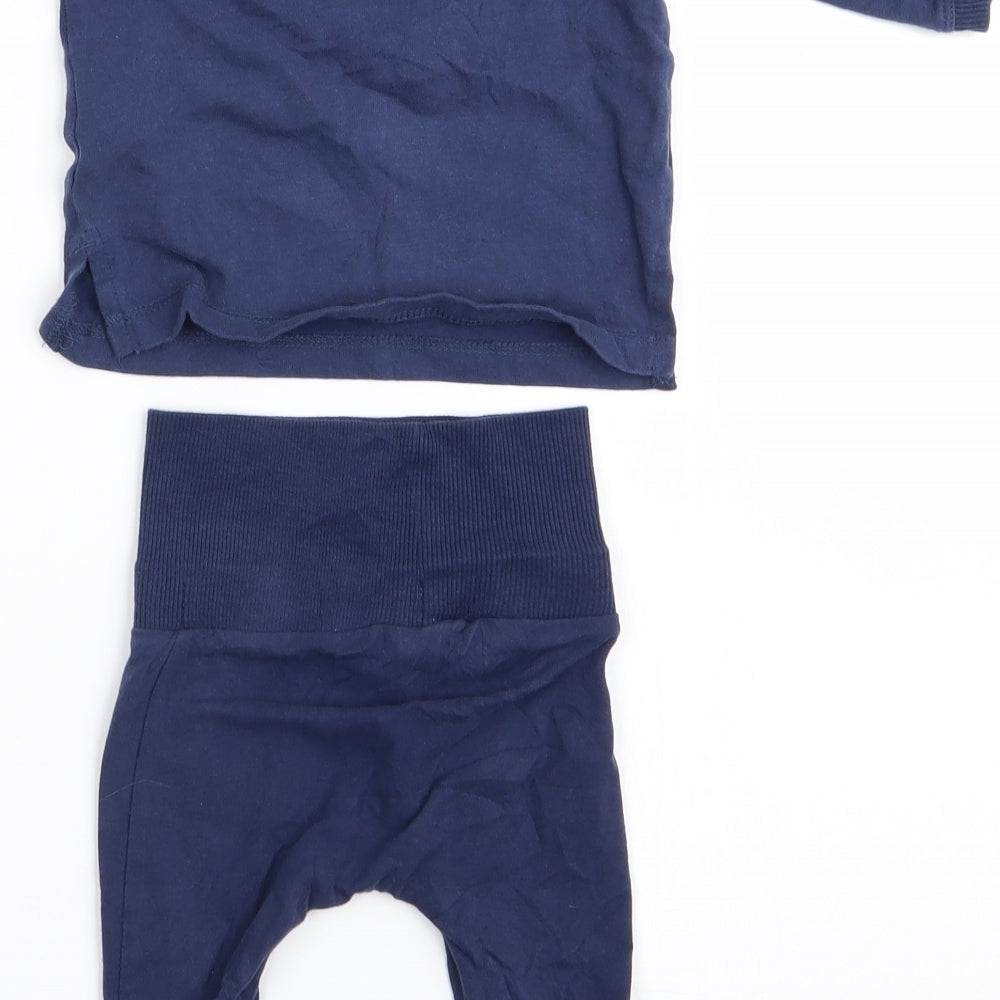 NEXT Boys Blue Solid   Pyjama Set Size 0-3 Months