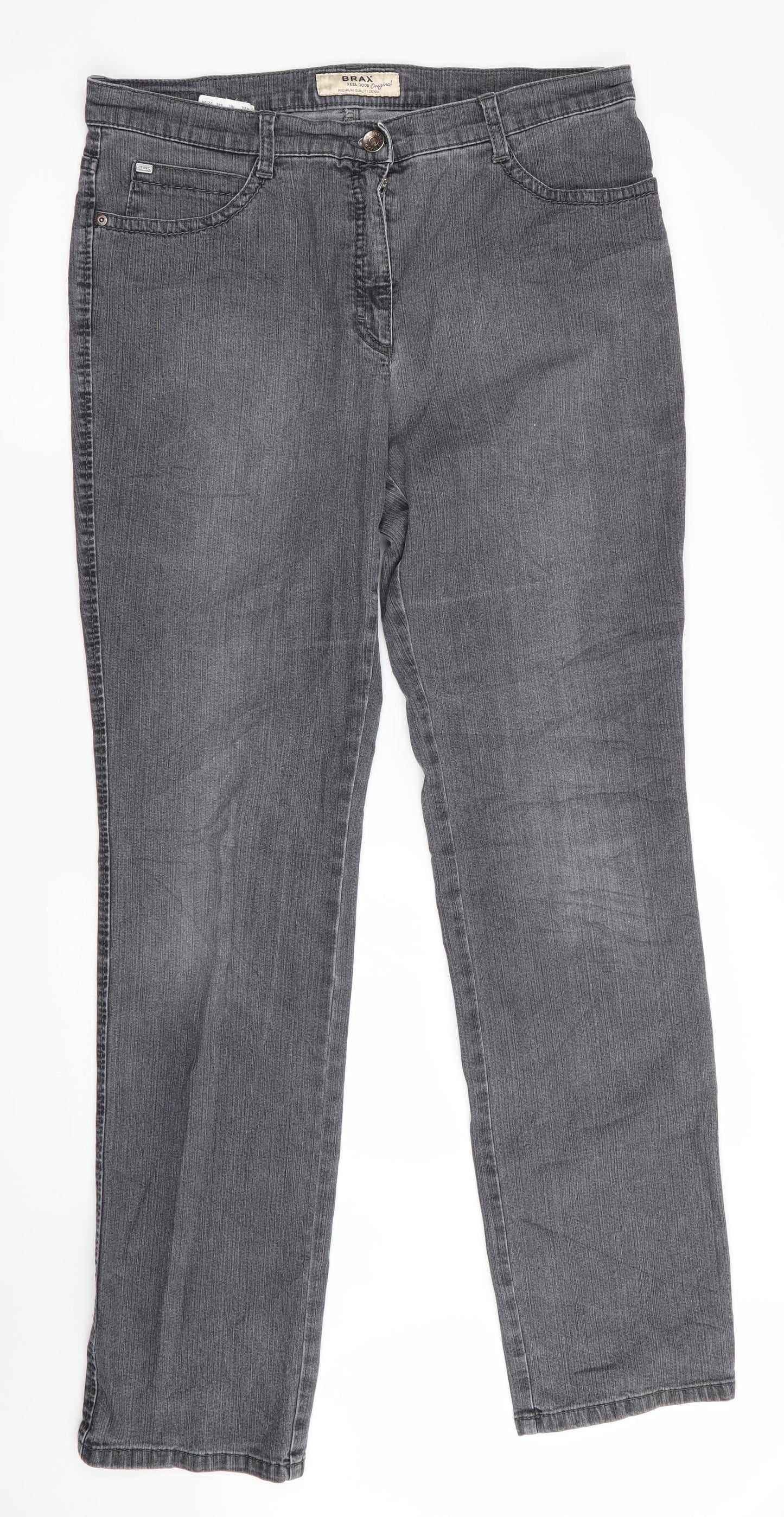 BRAX Womens Grey   Straight Jeans Size 16 L33 in