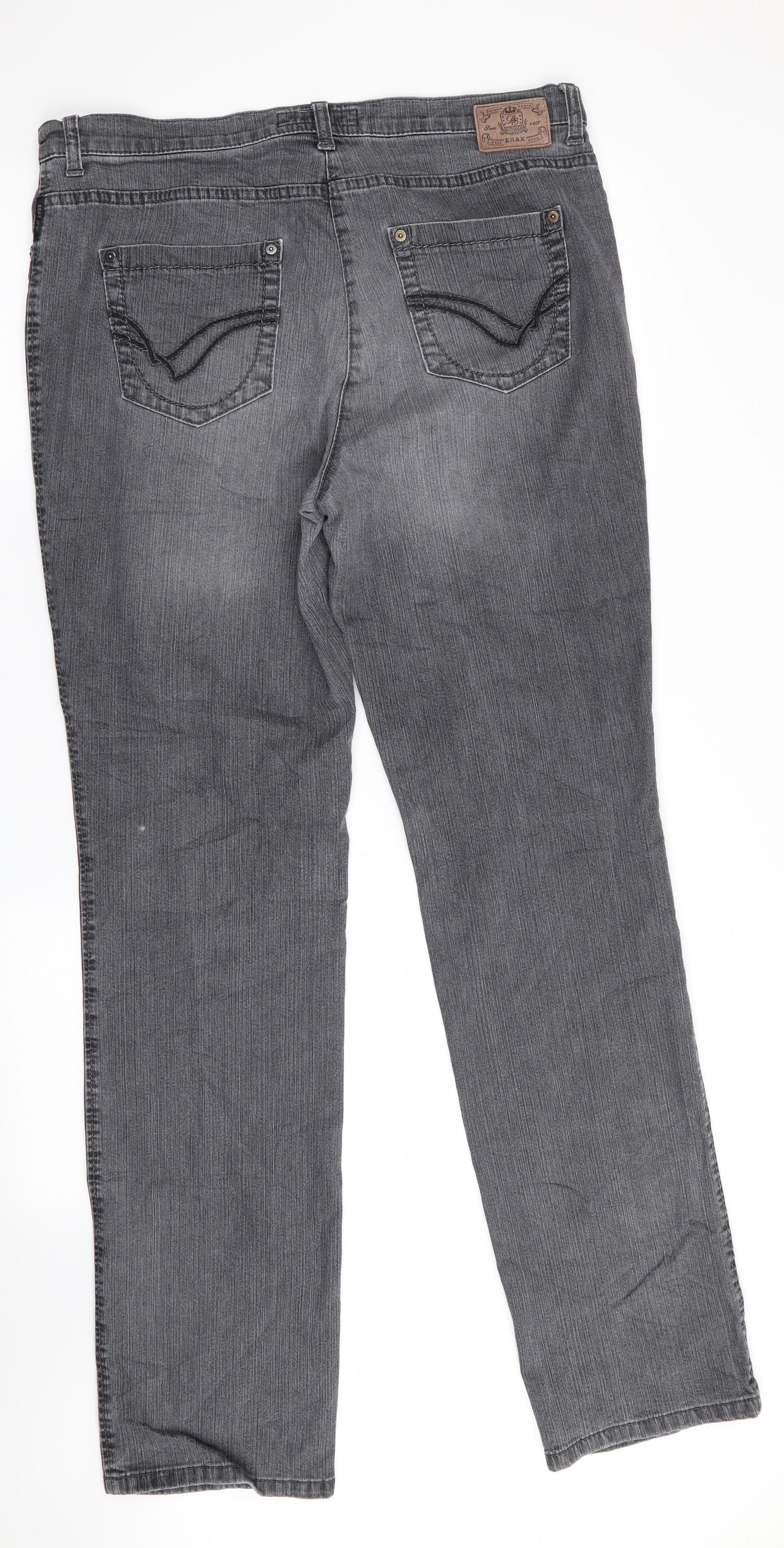 BRAX Womens Grey   Straight Jeans Size 16 L33 in